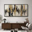 «Black Gold Abstract Design Art», reproduction d'art sur toile encadrée extra large-720422613-720422619