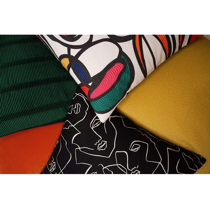 Face Pillow Cover & Insert, Black, Square 22"