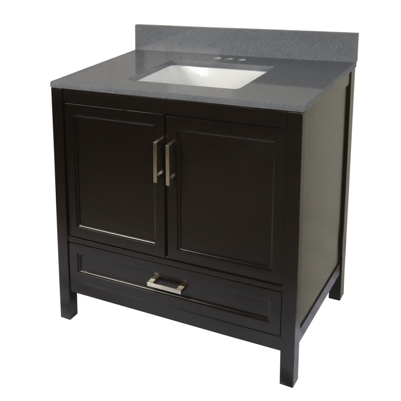 Ella 37'' Single Bathroom Vanity with Engineered Quartz Top