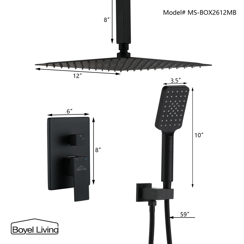 All-In-One Kit with Rough in-Valve, Matte Black
