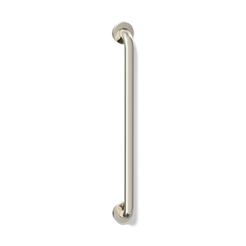 Barre d'appui contemporaine, L 24 po, Nickel poli éclatant
