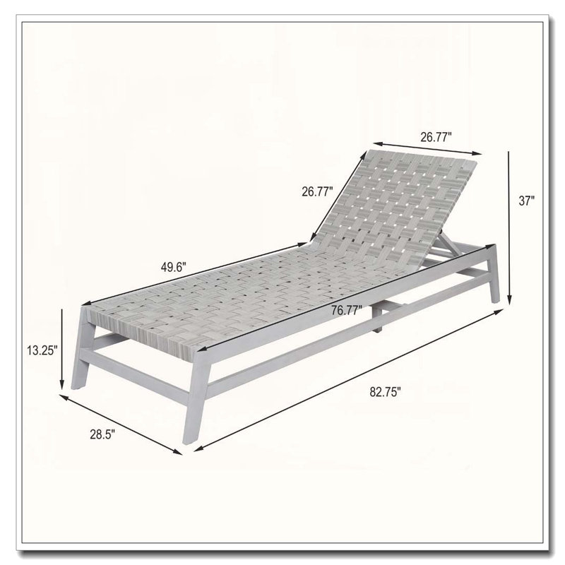 Outdoor Rope Chaise Lounge, Grey,LIGHT GREY