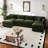 Modern Chenille Loveseat Sofa Couch With Ottoman-1360277072-1360277066