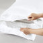 Drap-housse pour lit simple en satin de luxe blanc 4 pièces