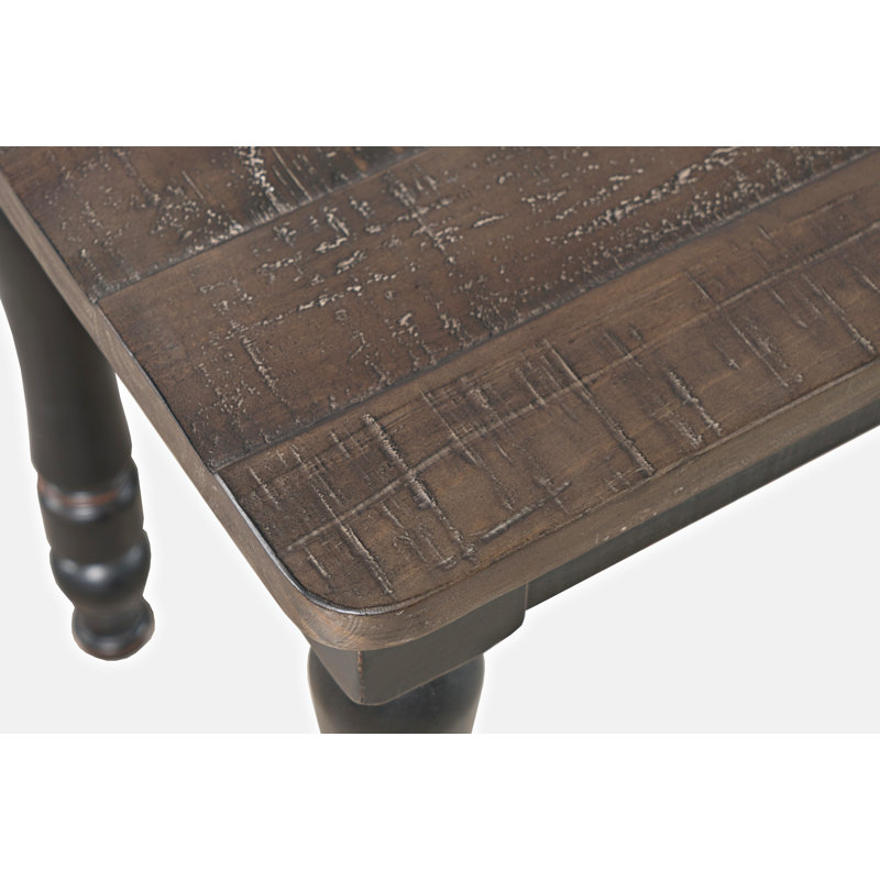 Banc en bois massif Karley, Noir rétro