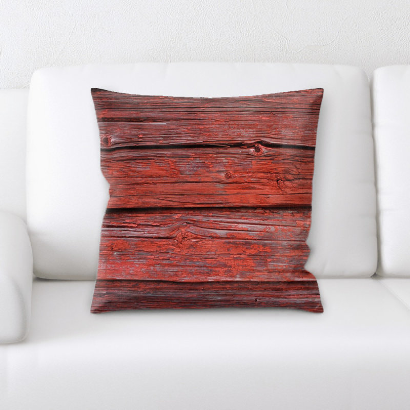 Wooden Microsuede Reversible Throw Pillow