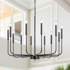 Tirath 12 - Light Kitchen Island Classic Chandelier Farmhouse Rustic Candle