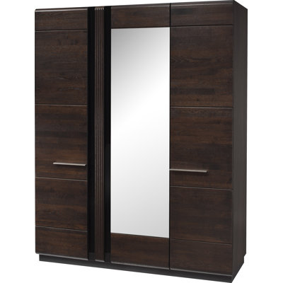 Katzman Solid + Manufactured Oak Wood 3-Door Wardrobe