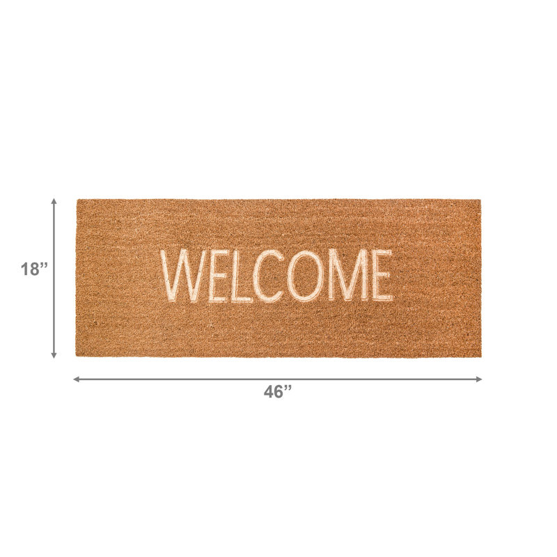 Embossed Coir Door Mat Welcome 18"X46"