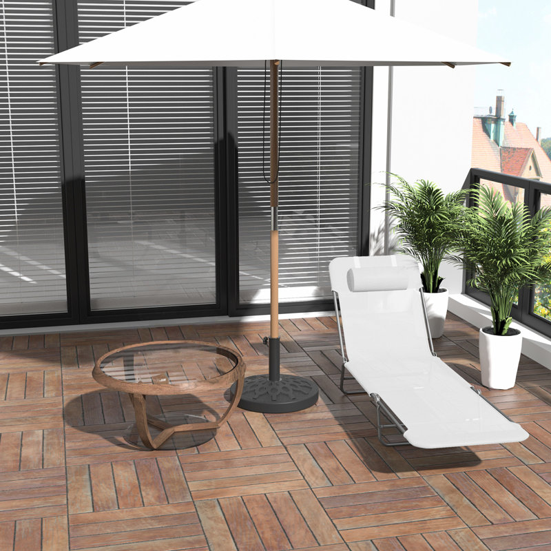 Cream White Beach Chair. Folding Lounge Chair For Outdoor. Reclining Back With Mesh Seat. Extra Comfort. Adjustable Different Positions. Portable And Convenient. Strong Steel Frame. 264 Lbs Capacity.