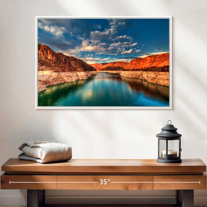 Hoover Dam, Lakeside Mountain, Cadre flottant blanc, 25 po x 17 po