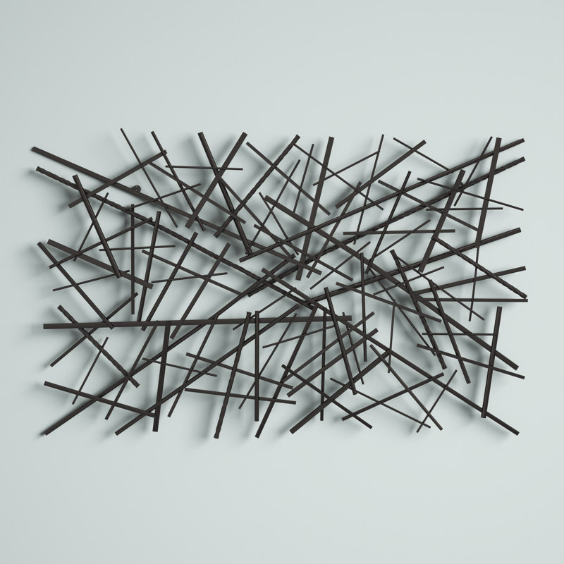 Black Metal Overlapping Lines Geometric Home Wall Decor