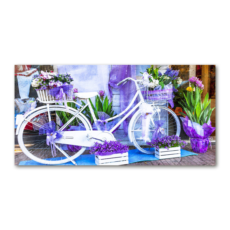 White Bicycle - No Frame Print on Canvas