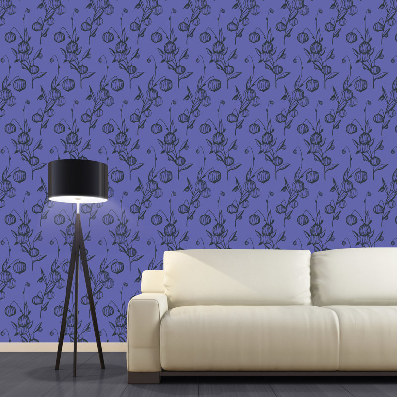 Floral Wallpaper Roll, Acid Yellow