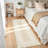 Modern Neutral Non Slip Washable Rugs, Contemporary Border Print Pattern Foldable Soft Carpet, Low Pile Floor Mat-1703409101