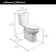 Toilette allongée deux pièces double chasse (siège non inclus) H2Optimum