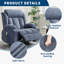 Fauteuil inclinable, chaises berçantes avec massage et chaleur, poches latérales et porte-gobelet-375681266
