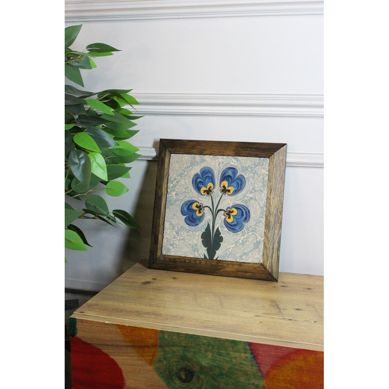 Élégante peinture encadrée décorative, art 100% pierre, 6,1 x 6,1 pouces | Cadre en bois de qualité supérieure, épaisseur: 0,8 po | Imprimé UV pour des couleurs éclatantes | Parfait pour la décoration intérieure, le salon et le bureau