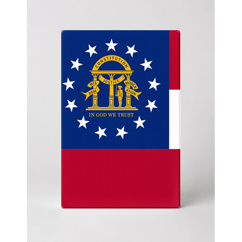 Georgia State Flag - Portrait, art mural sur toile, L 11 po x H 14 po