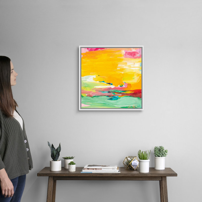 Reproduction d’art sur toile, "Sundown" par Amira Rahim, Toile blanche encadrée, H 22 po x l 22 po x P 1,75 po
