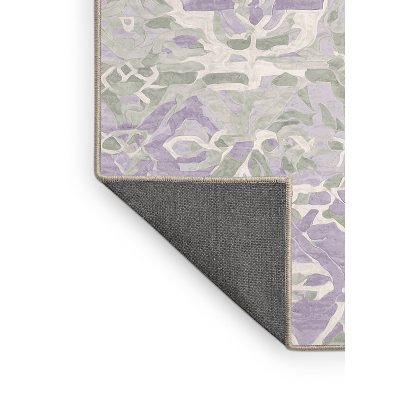 Tapis beige soyeux et moelleux, Rond 3 pi