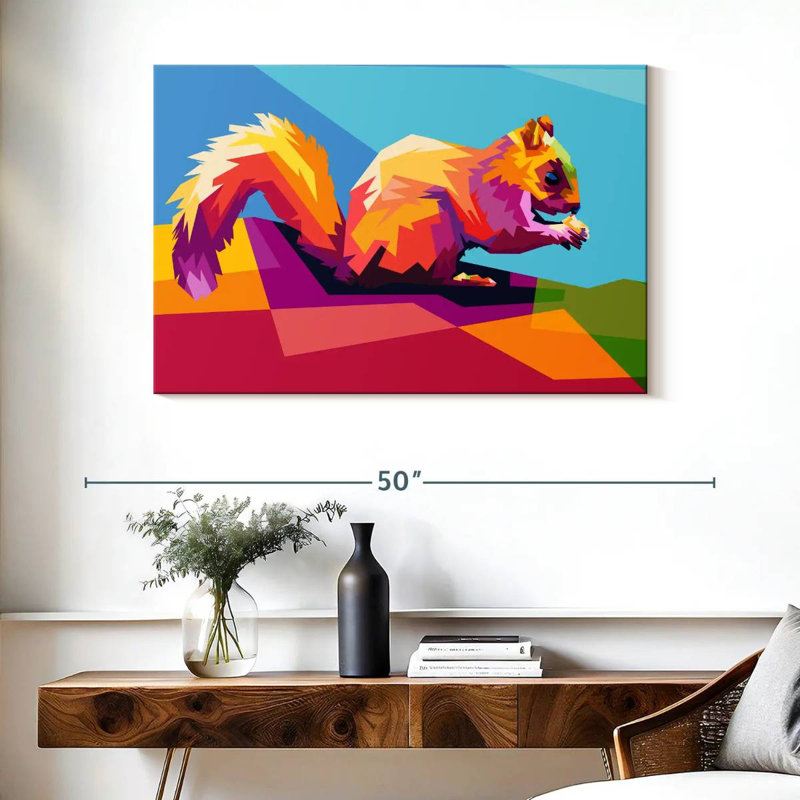 Geometric Squirrel, 26" H x 39" W