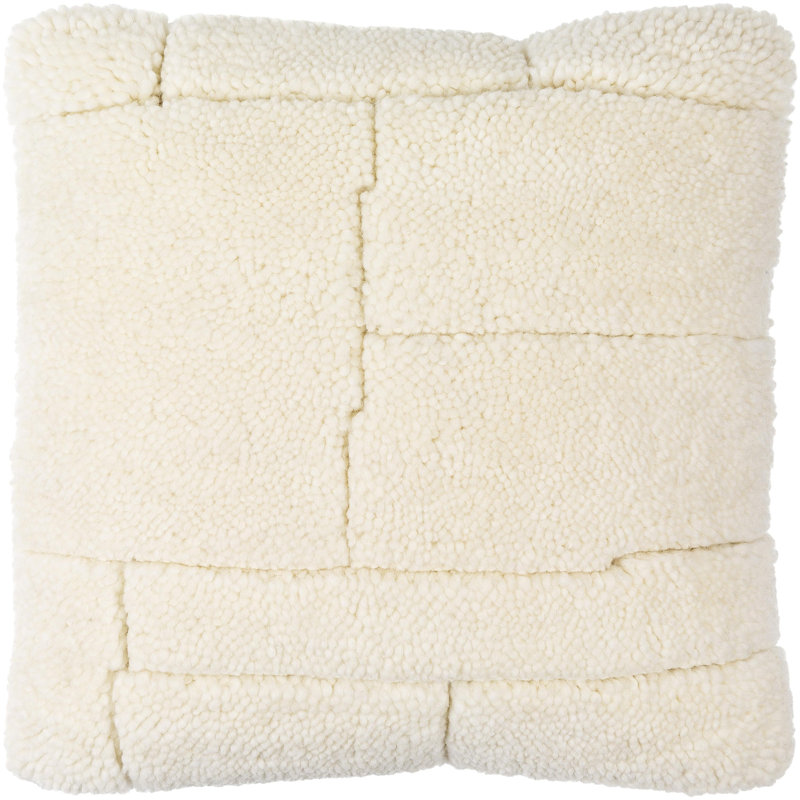 Jakob Wool Blend Reversible Throw Pillow, Down Blend, 20"H x 20"W
