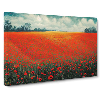 Flawless Poppies Flowers - Wrapped Canvas