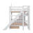 Castle-Style Bunk Bed Featuring Two Drawers, Three Shelves, And A Slide-1565398322-1565398323