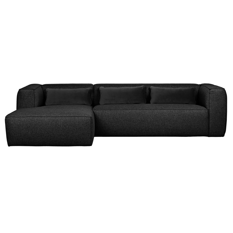 Leather Corner Sofa Chaise, Dark Grey