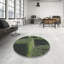 Tapis vert / noir en laine et polyester tissé à la machine à motif abstrait-413957896