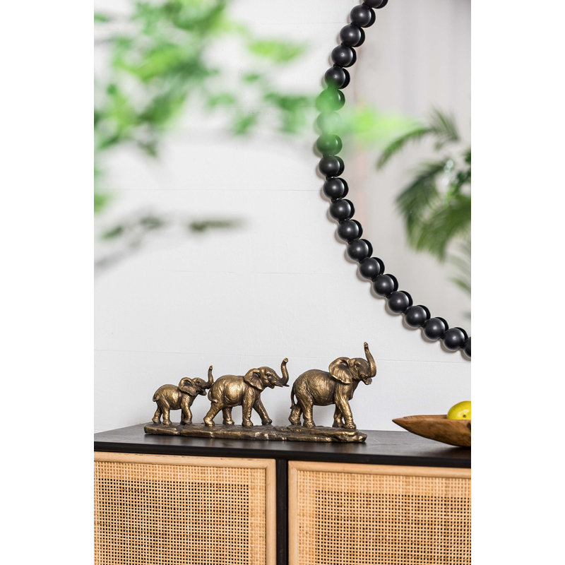Statue de famille d'éléphants 17,9X3,1X6,9 "