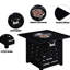 Auto - Ignition Propane Gas 32 Inch Square 50,000 Fire Pit Table With Certification, Tile Top, Closed Body, Good For Garden Events Gas, Waterproof Cover, Easy To Assemble Feature, Great Backyard