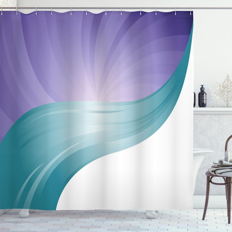Ensemble de rideau de douche + crochets, H 75 po x l 69 po, Pêche foncé