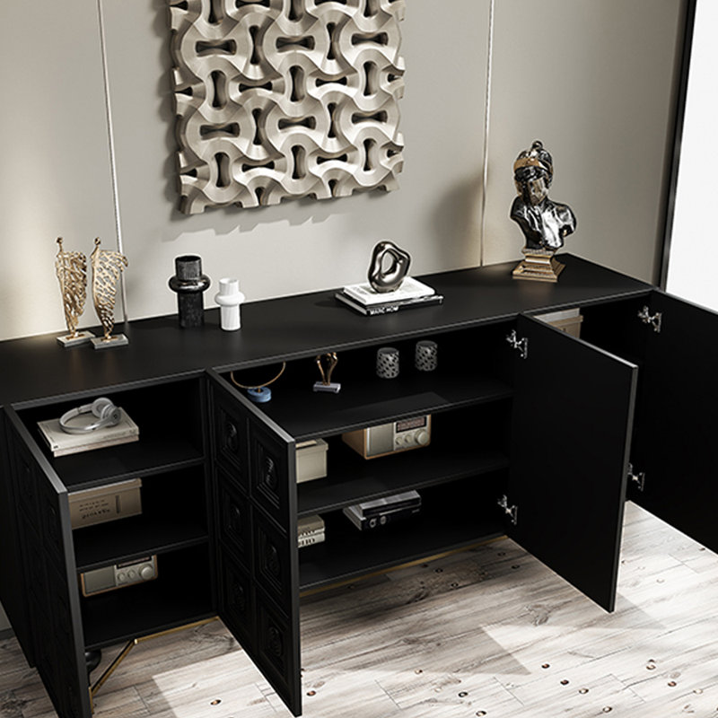 Armoire de hall d'entrée italienne de luxe, H 35,4 po x l 59,1 po x P 15,7 po , Noir