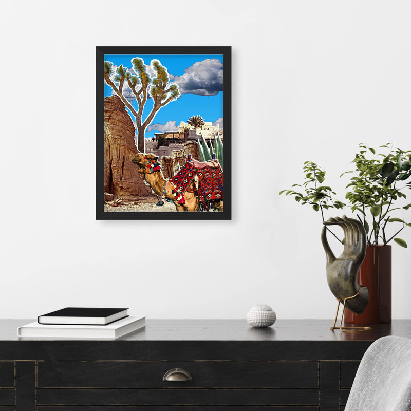 «Comic Book Style Camel In Desert Clouds» sur, Noir