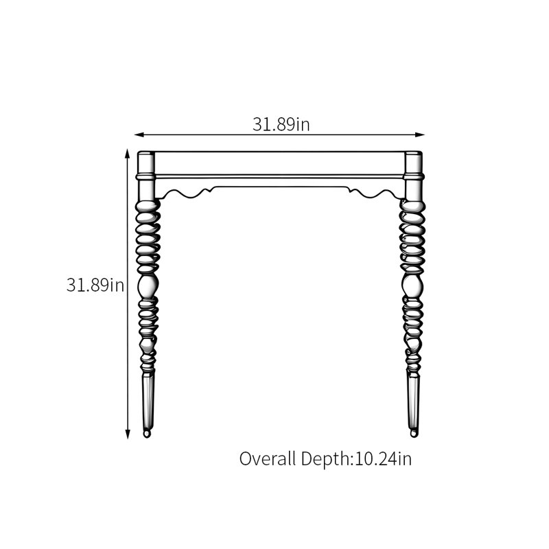 American-style carved decoration console table, Espresso Wood