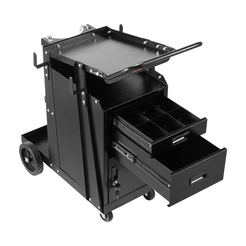 Chariot de soudage 2 tiroirs robuste et armoire verrouillable 350LBS