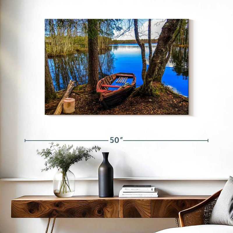 Mehar Old Boat In The Forest, 26" H x 39" W