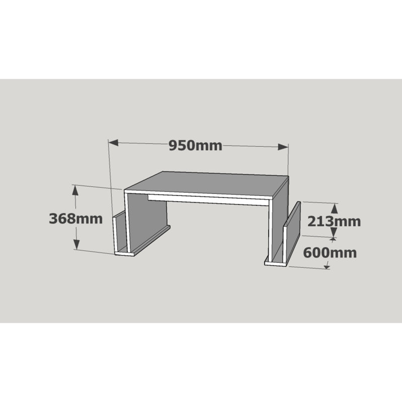 Table basse avec rangement Carrine, Blanc