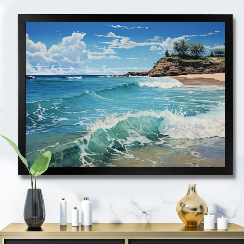 Thai Coastal Paradise - Nautical & Beach Canvas Wall Art, H 30 po x l 40 po x P 1,5 po, Cadre photo noir