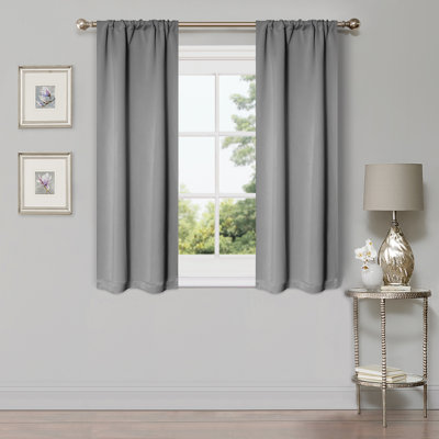 Millendon Energy Saving Modern Polyester Grommet Room Darkening Curtain Pair