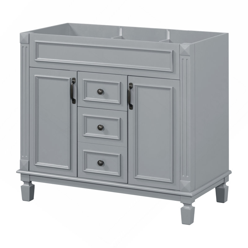 Meuble-lavabo 36 po sans lavabo supérieur, armoire seulement, armoire de rangement moderne avec 2 portes à fermeture douce