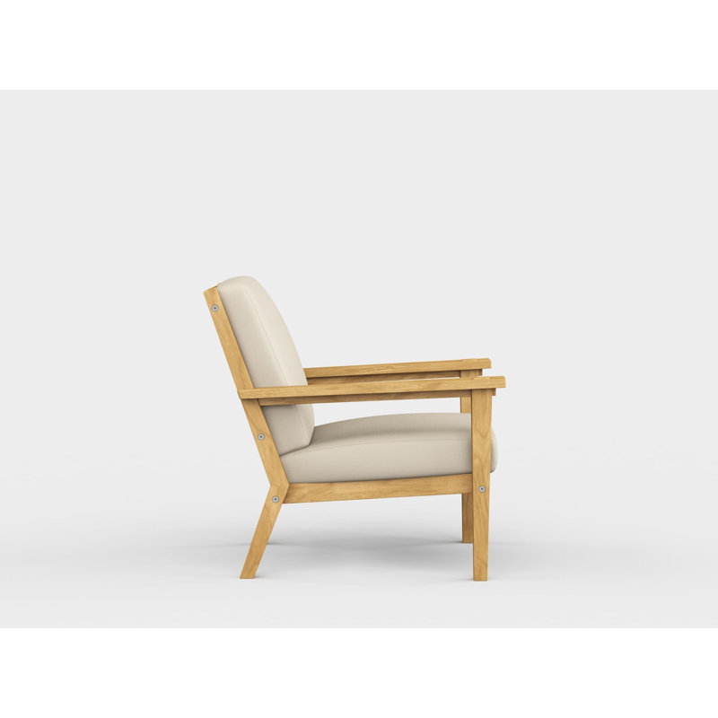 Savannah Outdoor Teak Lounge Chair, Premier Flax