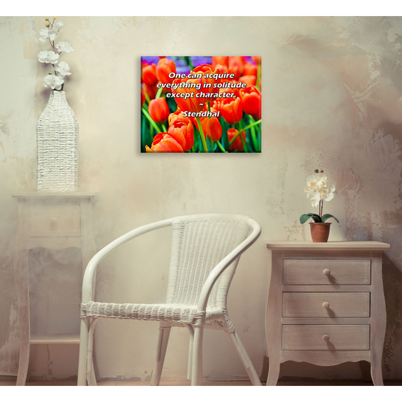 Toile tendue avec fleur De Lis Living par Stendhal: «On peut tout avoir dans la solitude sauf le charbon