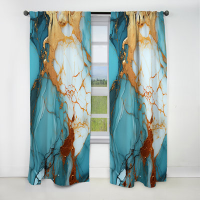 Sharolyn - Abstract Marble Curtain - Blackout Marble Curtain - 1 Panels