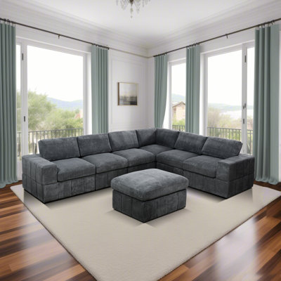 Ravel Corduroy L-Shaped Sectional Symmetrical