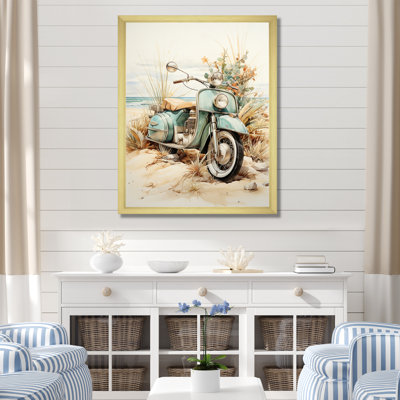 " Blue Moped On The Beach "
