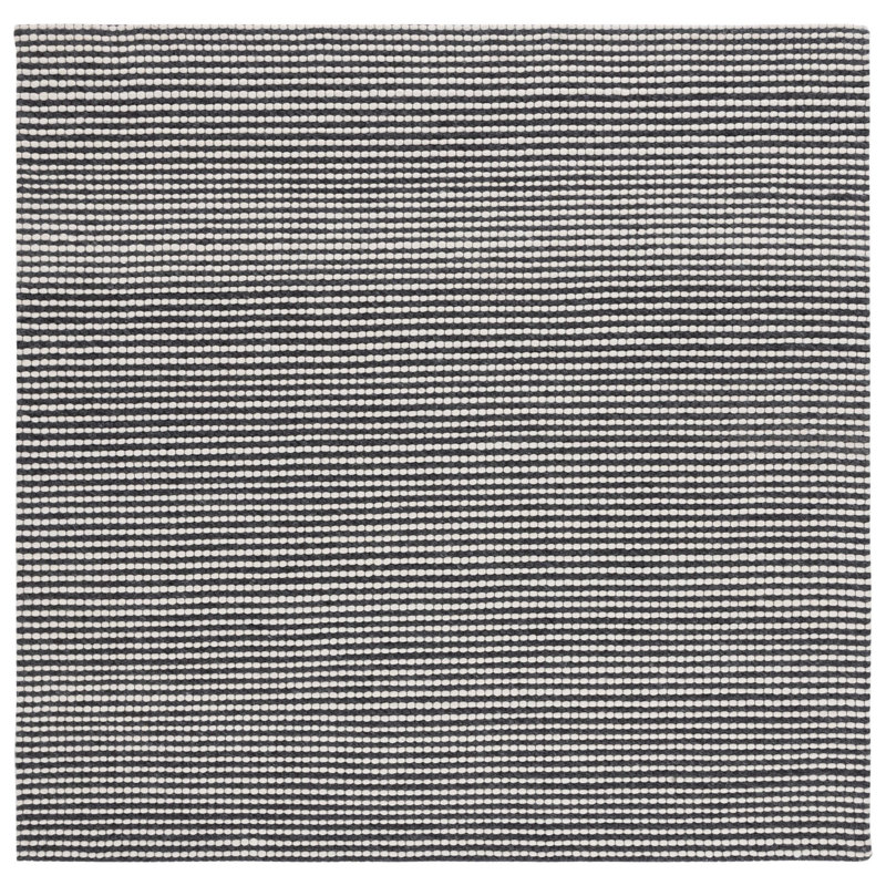 Tapis de couleur unie performance tissé à la main Shemena, Carré 6 pi