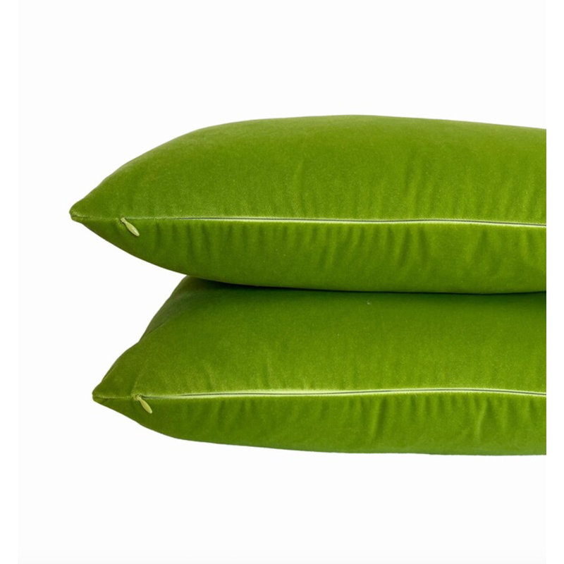 Housse de coussin en velours Bright Bright, H 20 po x l 20 po, Vert